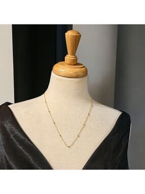 Frumos Gold Plated Station Chain Necklace 22 Inch Vintage